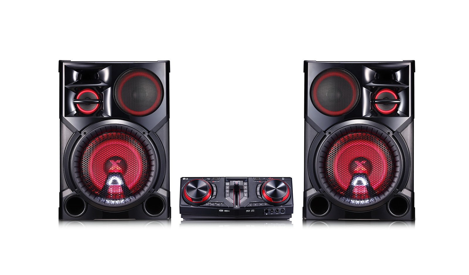 LG 3,500 Watts RMS, DJ Pro (DJ PAD), TV Sound Sync, Party Thruster Pro, Voice Canceller & Key Changer, Auto DJ XBOOM, CJ98