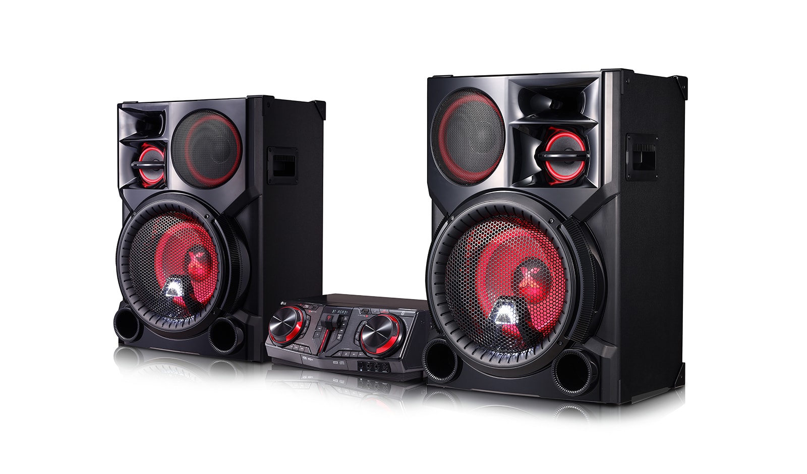 LG 3,500 Watts RMS, DJ Pro (DJ PAD), TV Sound Sync, Party Thruster Pro, Voice Canceller & Key Changer, Auto DJ XBOOM, CJ98