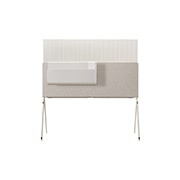 Posé seen from the back with Cable & Accessory Organizer placed on media shelf.