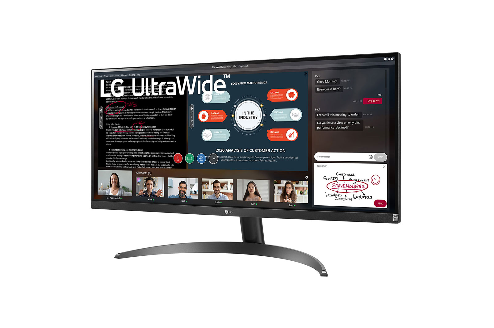 LG 29" 21:9 UltraWide™ Full HD IPS Monitor with AMD FreeSync™, 29WP500-B