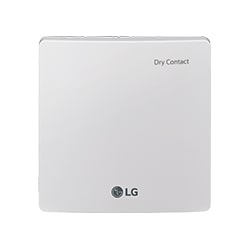 LG Application Controller control solution presents a simple white square-shaped design featuring the text 'Dry Contact' in the top right corner.