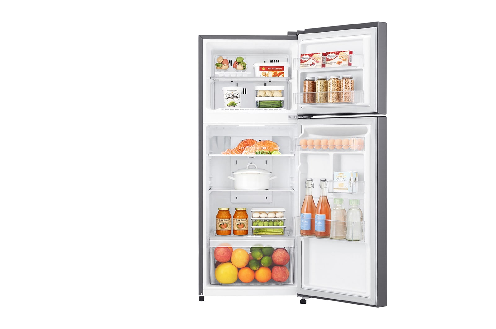 LG 7.2 Cu. Ft. Top Freezer Refrigerator with Smart Inverter Compressor, GR-B202SQBB