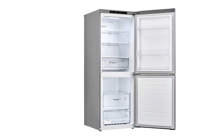 LG 11.8 Cu. Ft. Bottom Freezer Refrigerator with Door Cooling+ in Platinum Silver, GR-B369NLRM