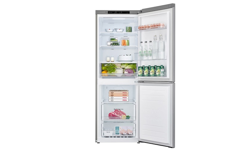 LG 11.8 Cu. Ft. Bottom Freezer Refrigerator with Door Cooling+ in Platinum Silver, GR-B369NLRM
