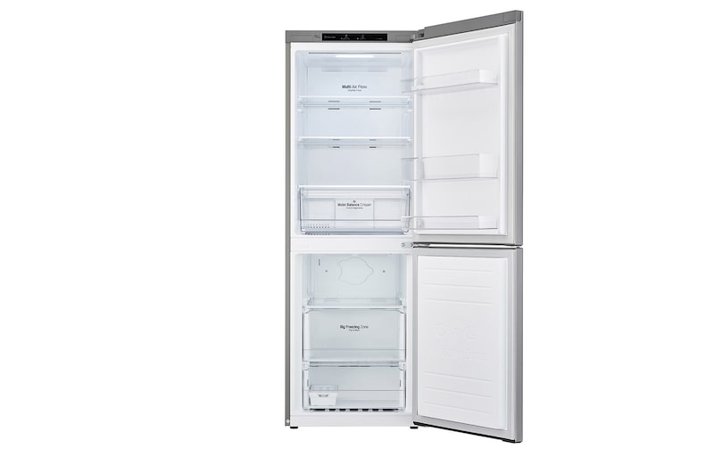LG 11.8 Cu. Ft. Bottom Freezer Refrigerator with Door Cooling+ in Platinum Silver, GR-B369NLRM