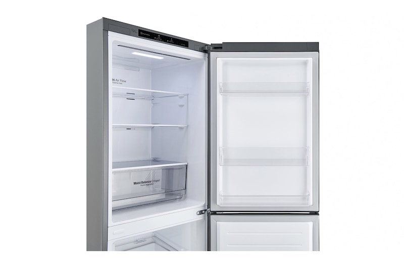 LG 11.8 Cu. Ft. Bottom Freezer Refrigerator with Door Cooling+ in Platinum Silver, GR-B369NLRM