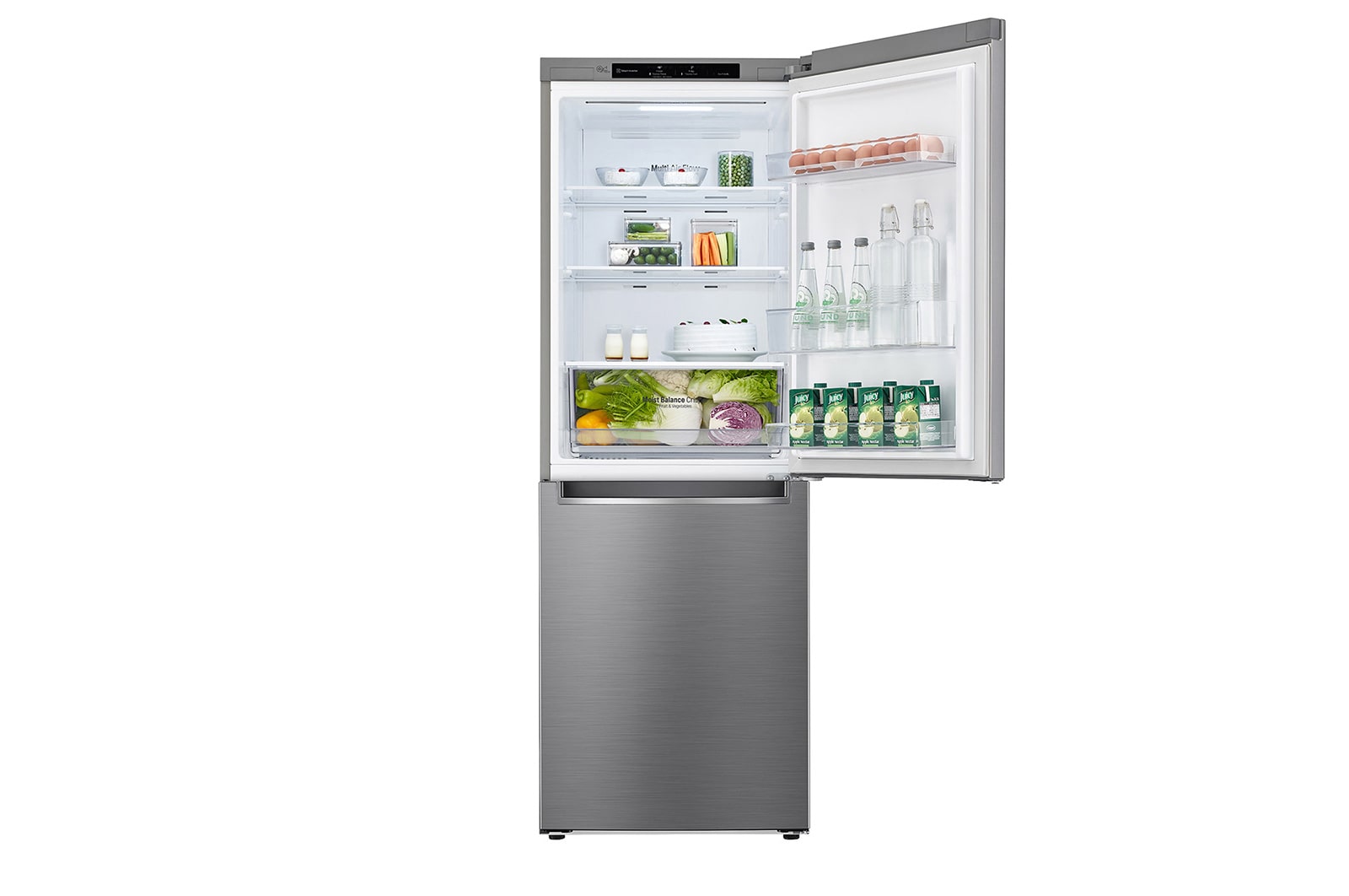 LG 11.8 Cu. Ft. Bottom Freezer Refrigerator with Door Cooling+ in Platinum Silver, GR-B369NLRM