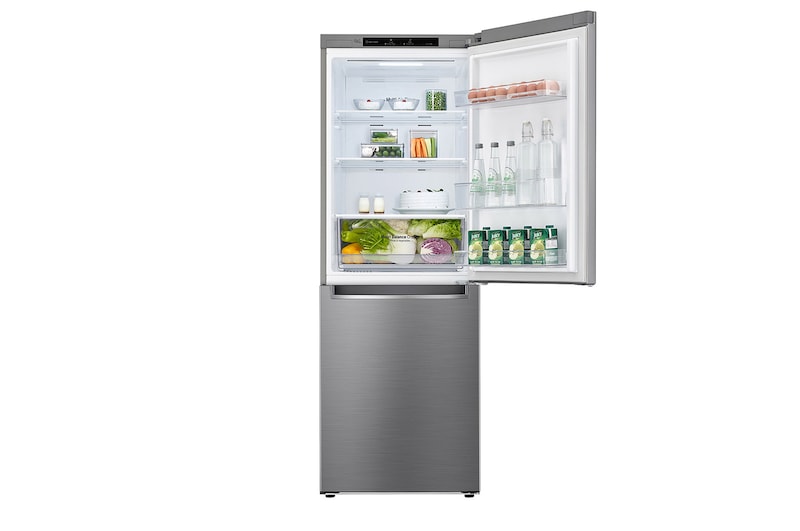LG 11.8 Cu. Ft. Bottom Freezer Refrigerator with Door Cooling+ in Platinum Silver, GR-B369NLRM