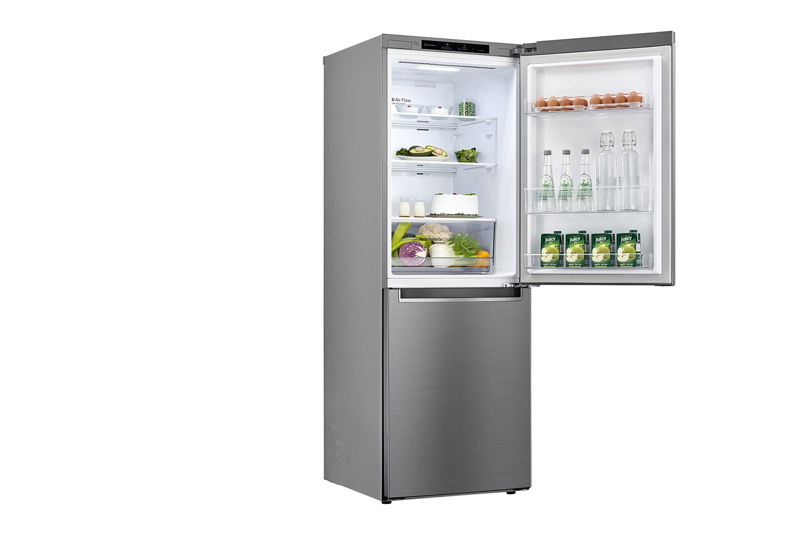 LG 11.8 Cu. Ft. Bottom Freezer Refrigerator with Door Cooling+ in Platinum Silver, GR-B369NLRM