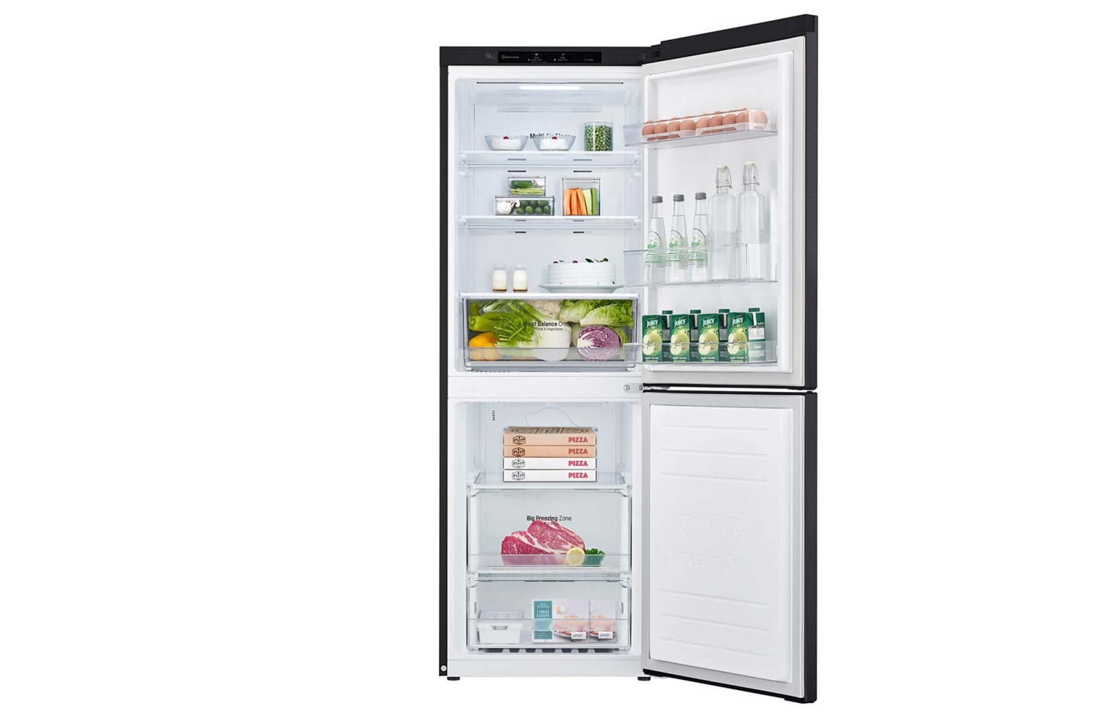 LG 11.8 Cu. Ft. Bottom Freezer Refrigerator with Door Cooling+ in Matte Black Steel, GR-B369NQRM