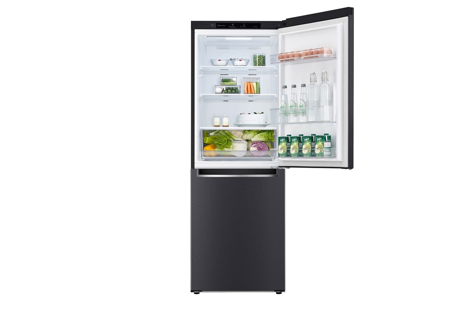 LG 11.8 Cu. Ft. Bottom Freezer Refrigerator with Door Cooling+ in Matte Black Steel, GR-B369NQRM