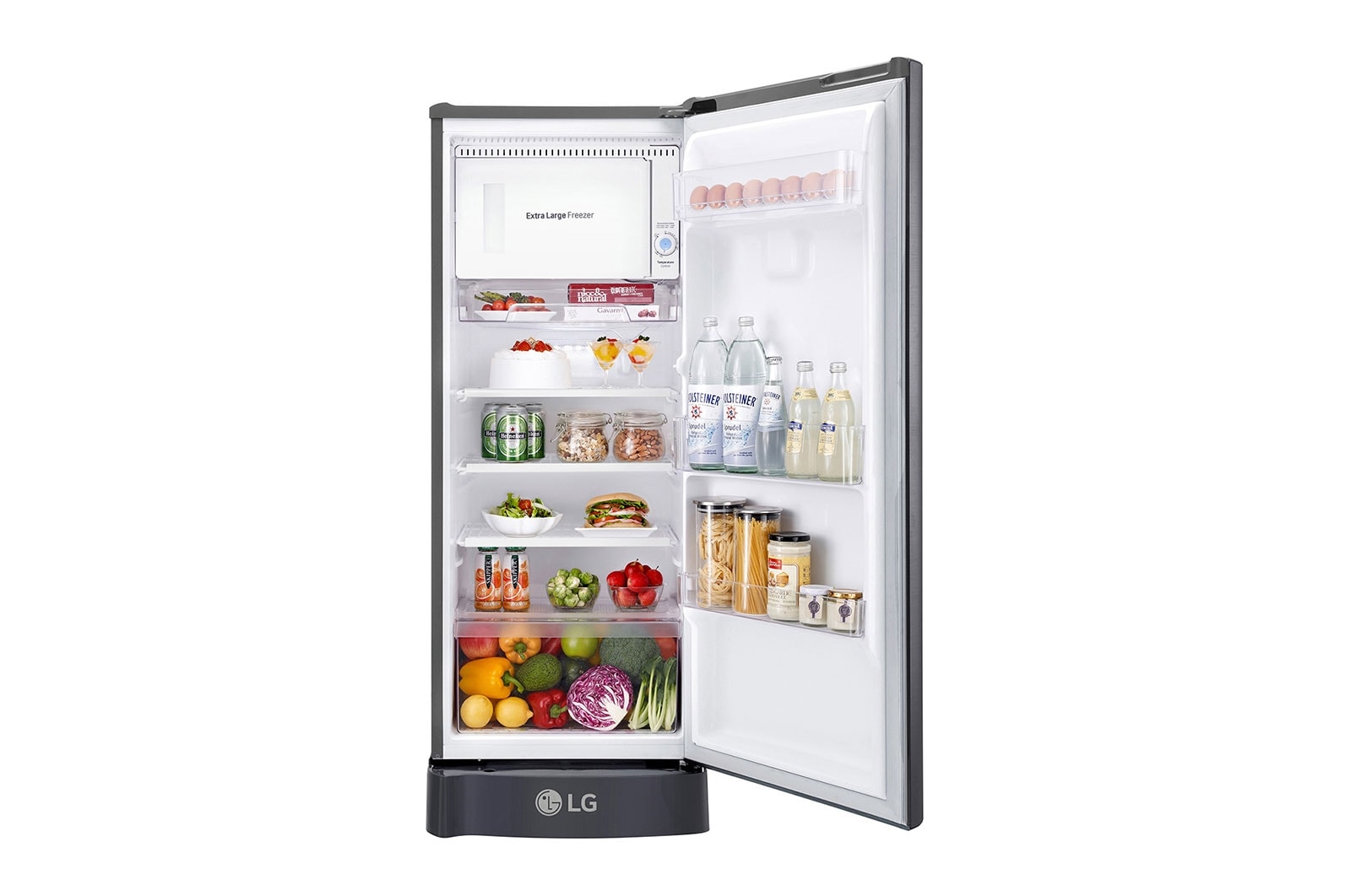 LG 6 Cu. Ft. 1-Door Refrigerator with Smart Inverter Compressor in Platinum Silver, GR-C201SLZB