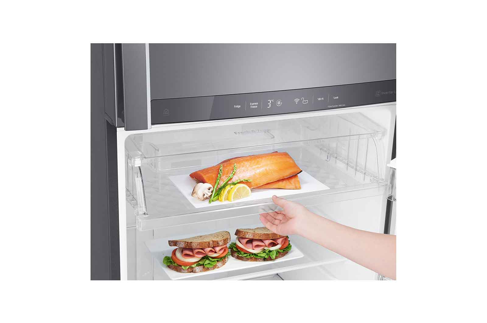 LG 15.4 cu.ft Two Door Top Freezer Refrigerator, GR-H432HLHN