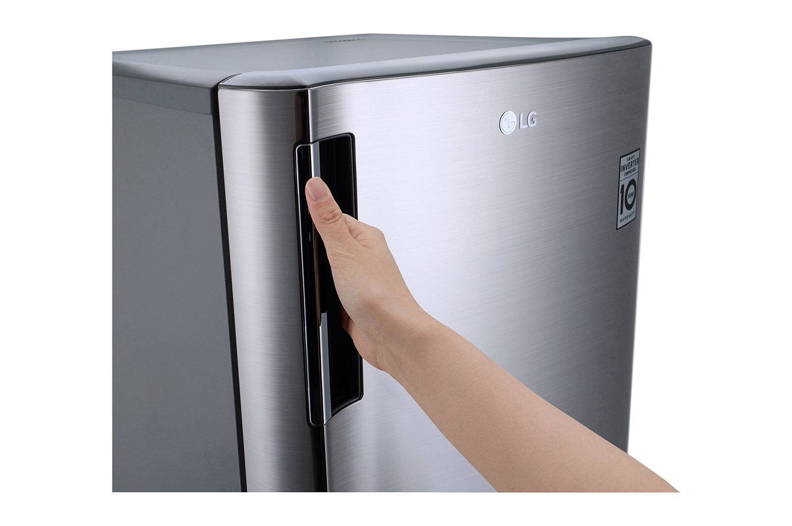 LG 7 cu. ft 1-Door Refrigerator, Smart Inverter Compressor, 10 Year Warranty on Compressor, 2 Year Warranty on Parts and Service, Pocket Handle, Tempered Glass Shelves, GR-Y331SLZB