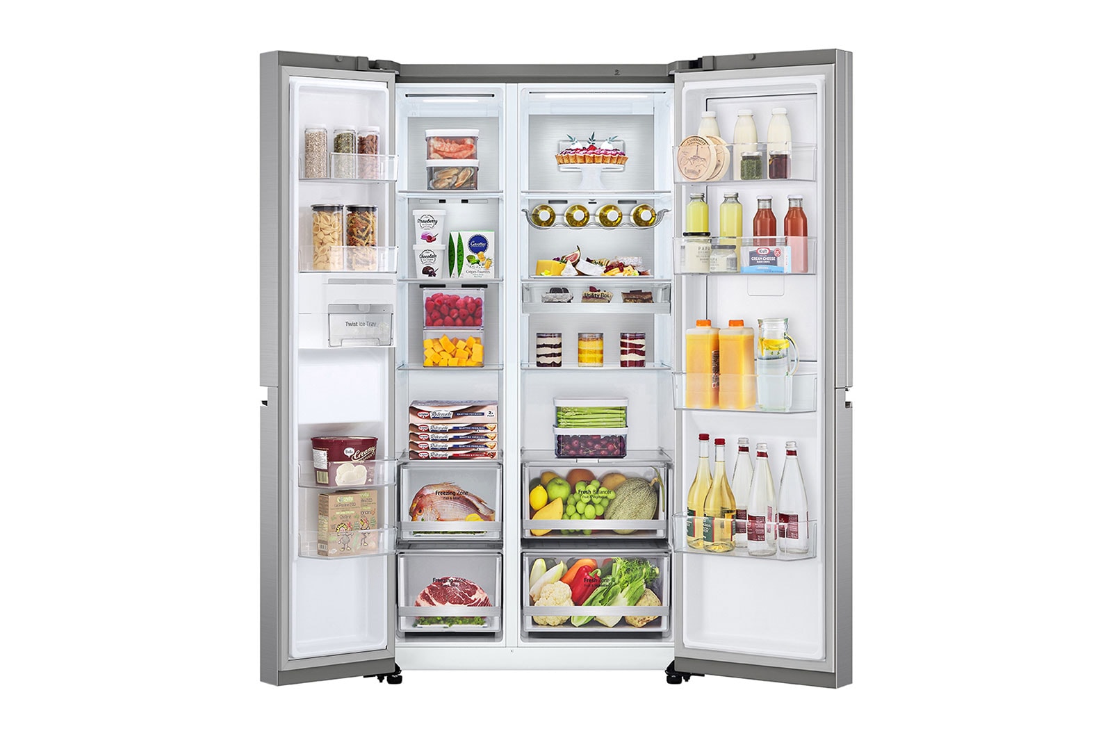 LG 24.5 Cu. Ft. Door-in-Door™ Side-by-Side Refrigerator in Noble Steel, RVS-M245NS