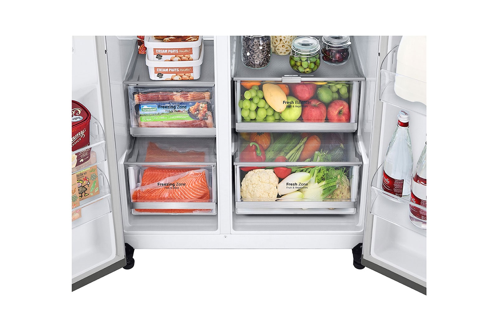 LG 24.5 Cu. Ft. Door-in-Door™ Side-by-Side Refrigerator in Noble Steel, RVS-M245NS