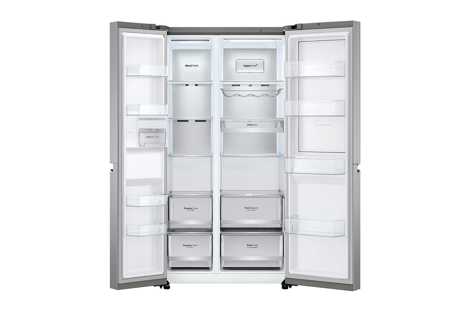 LG 24.5 Cu. Ft. Door-in-Door™ Side-by-Side Refrigerator in Noble Steel, RVS-M245NS