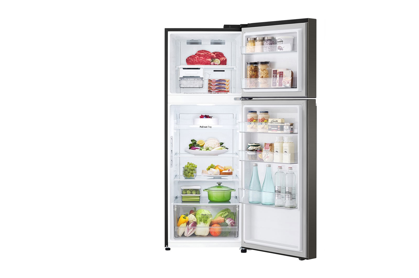 LG 11.9 Cu. Ft. Top Freezer Refrigerator in Black Steel, RVT-B119BS