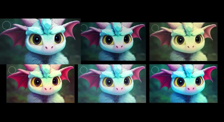 A scene using the AI Picture Wizard function is shown.