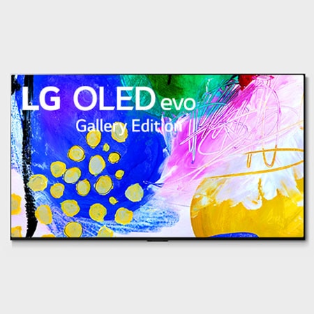 Front view with LG OLED evo Gallery Edition on the screen