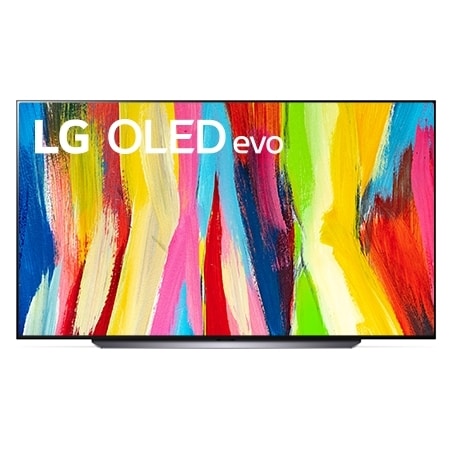 Front view with LG OLED evo Gallery Edition on the screen