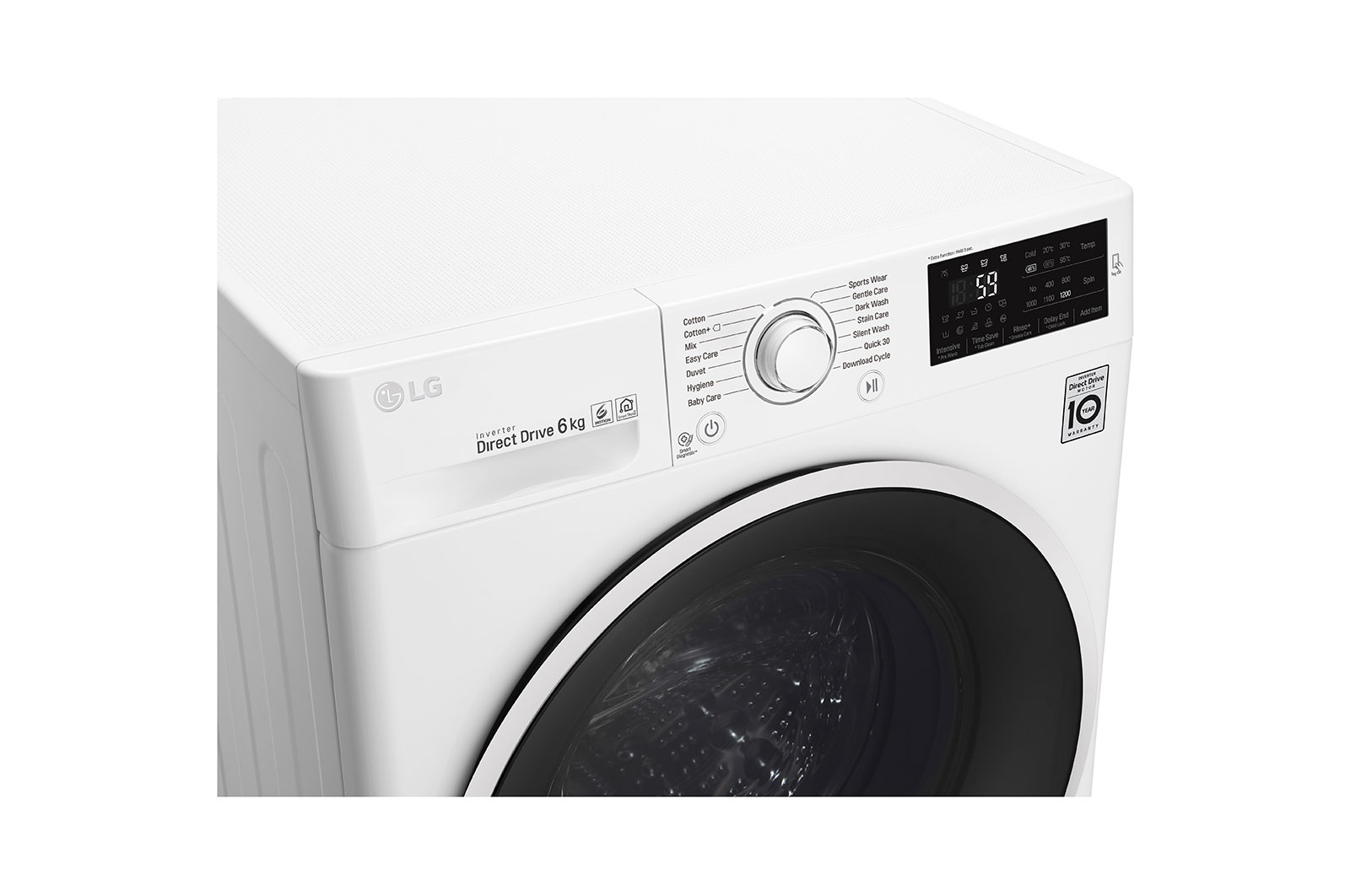 LG 6.0  Kg Front Load Washing Machine, Inverter Direct Drive, 6 Motion Technology, FC1206N4W