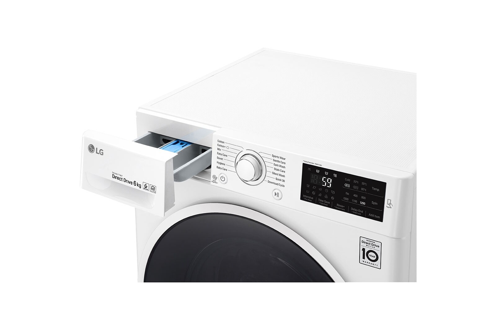 LG 6.0  Kg Front Load Washing Machine, Inverter Direct Drive, 6 Motion Technology, FC1206N4W