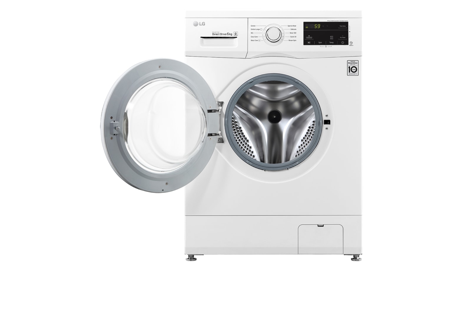 LG 6KG Front Load Washing Machine with Inverter Direct Drive Motor, FM1006N3W