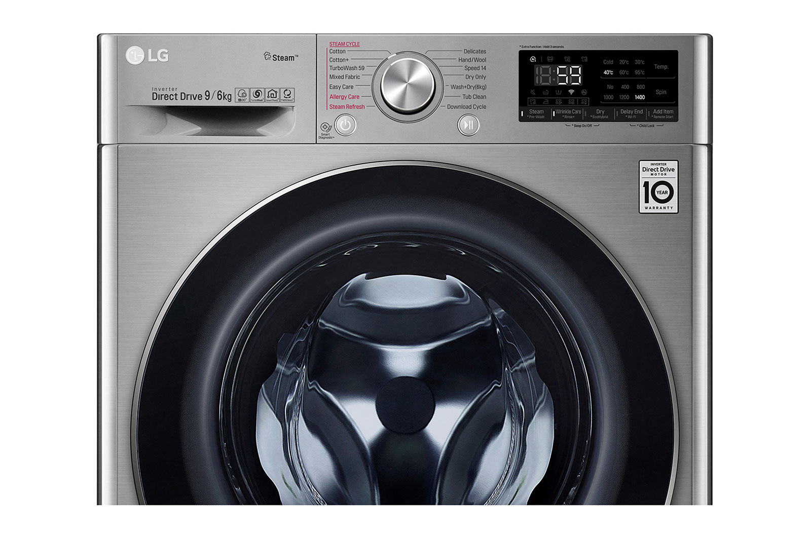 LG 9/6KG Front Load Combo Washer Dryer with 6 Motion Direct Drive, FV1409D4V