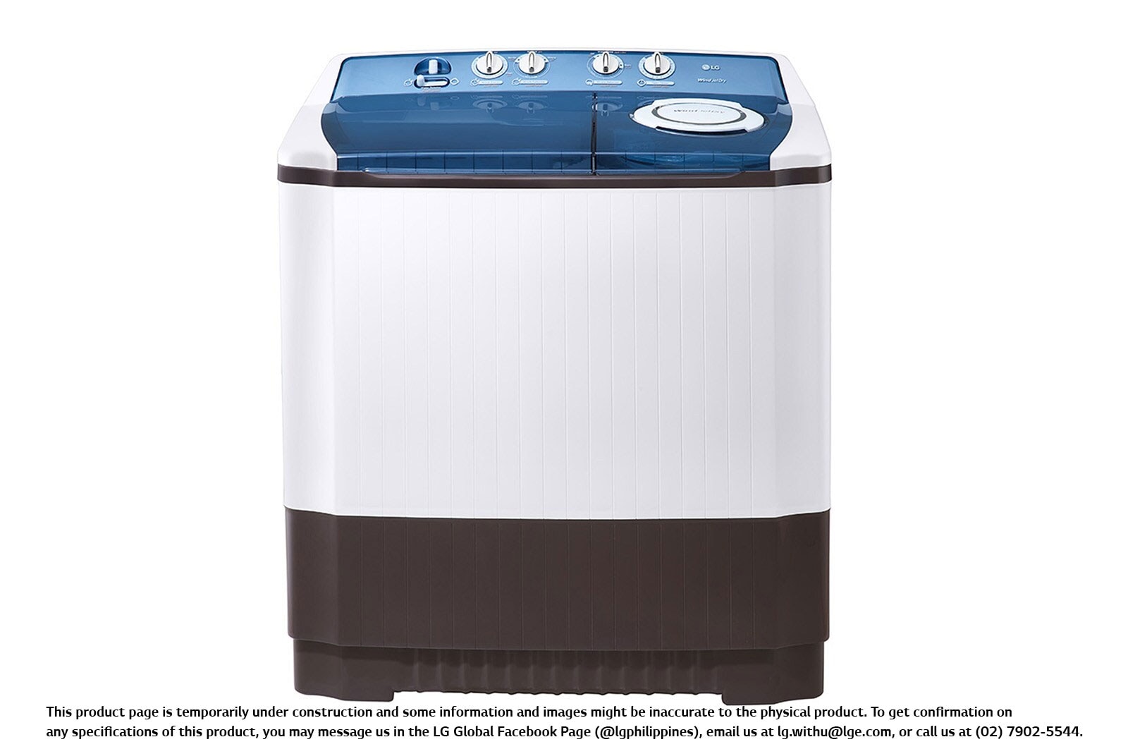 LG 16KG Twin Tub Washing Machine with Punch+ 3 Water Selector, P1600RT