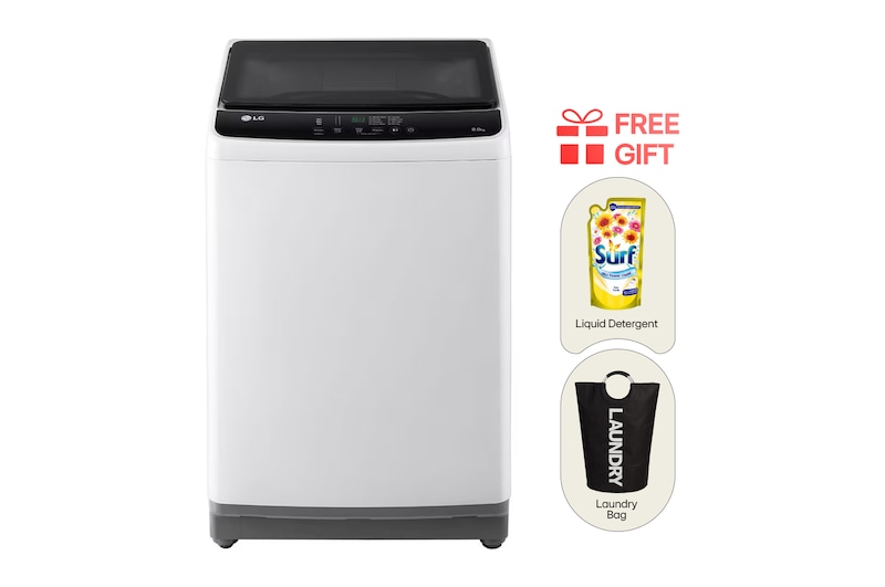 Front view of 8kg Top Load Washing Machine with Low Water Pressure Valve T2108NT1G