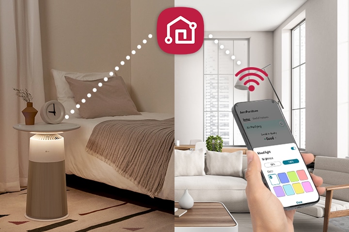 The products in the bedroom are remotely controlled by smartphones.