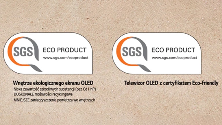 18 modeli LG OLED uzyskało<br>certyfikację SGS Eco-Product*1