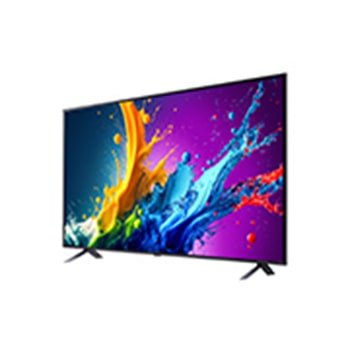 Widok z lewej strony lekko pod kątem na LG QNED TV, QNED80