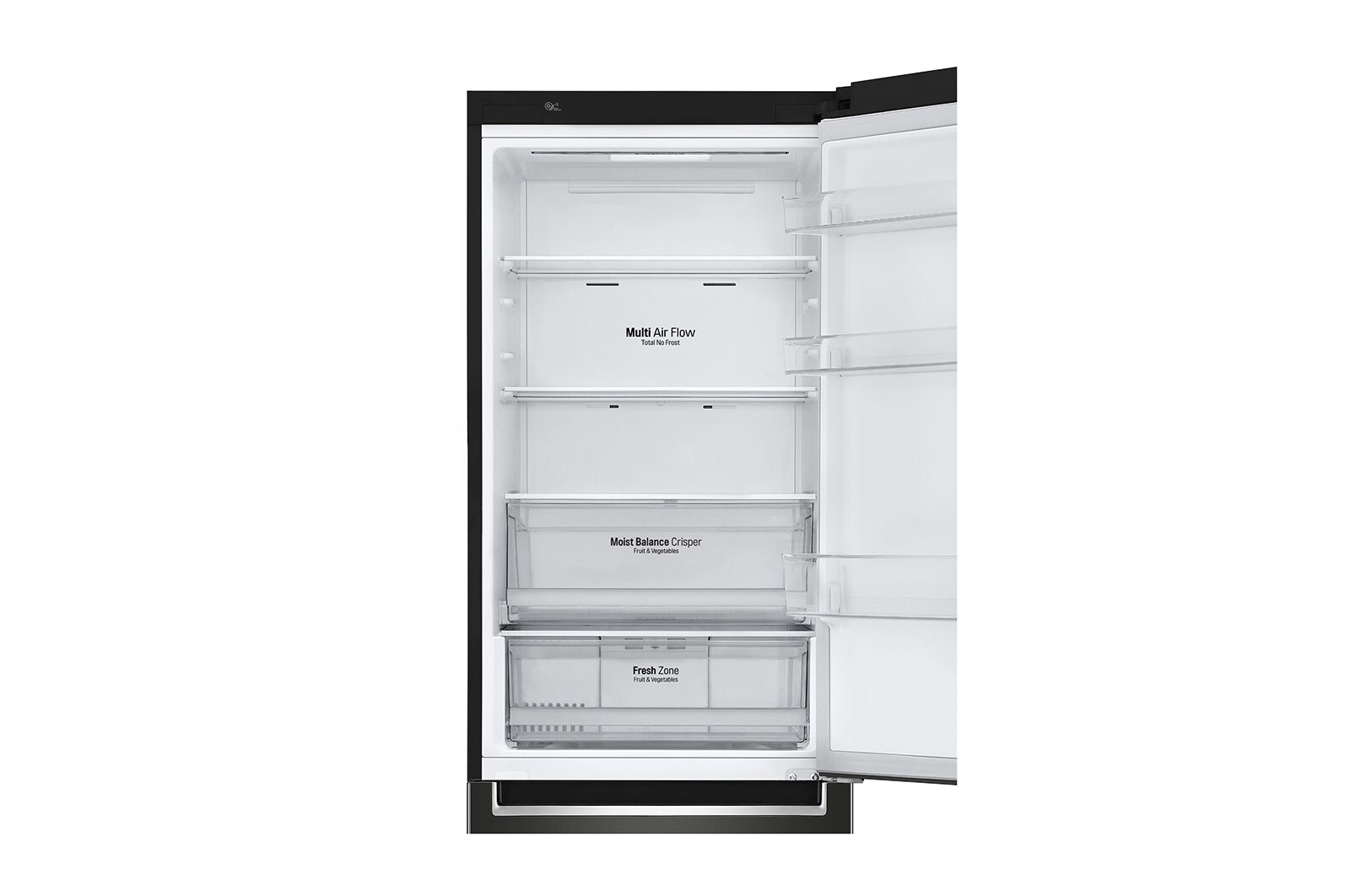 LG Lodówko-zamrażarka LG V+ | 1,86m | czarna | DoorCooling+™ | Total No Frost | 36db | LinearCooling™ | 341 L | GBF61BLHMN, GBB61BLHMN