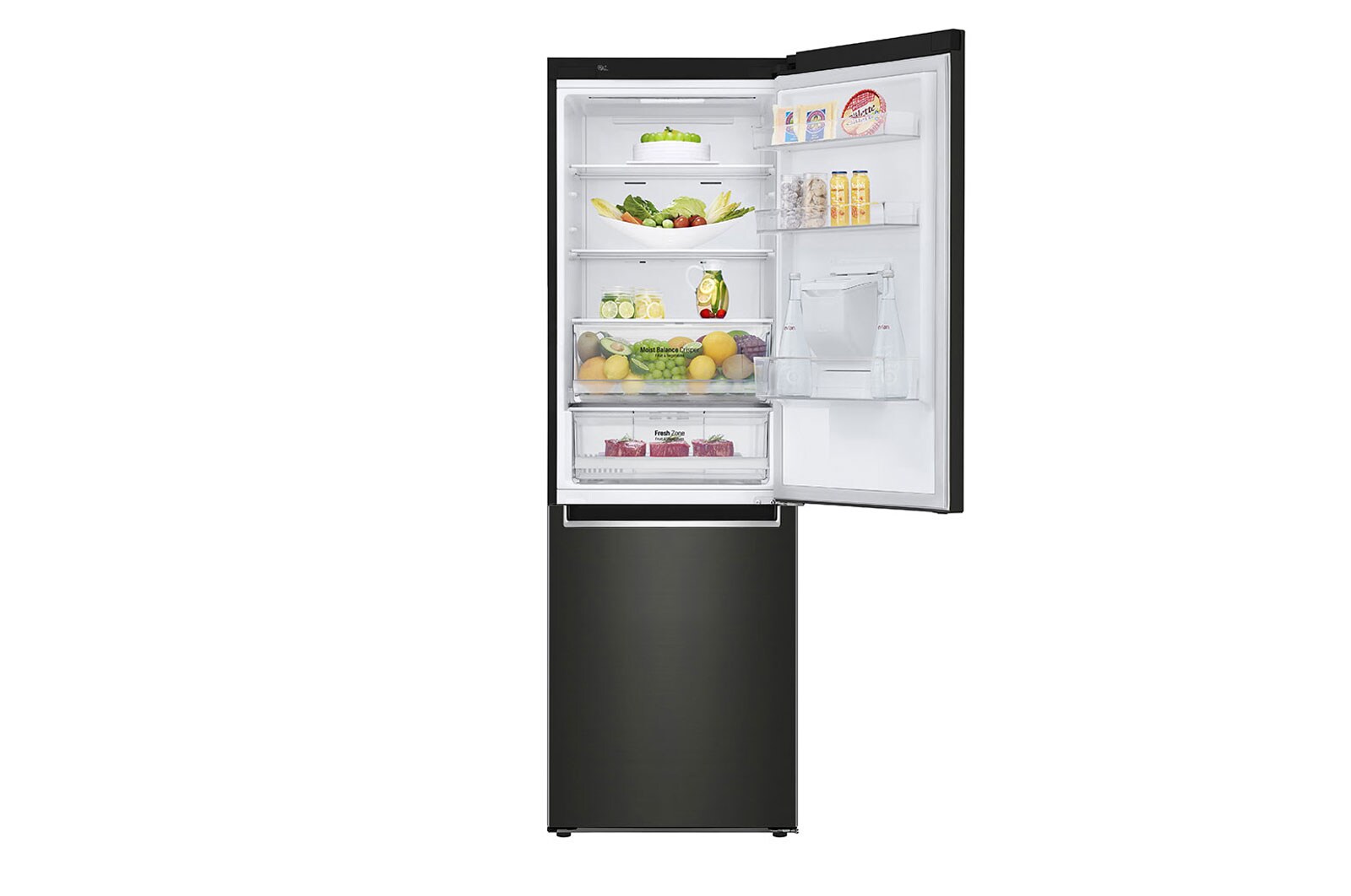 LG Lodówko-zamrażarka LG V+ | 1,86m | czarna | DoorCooling+™ | Total No Frost | 36db | LinearCooling™ | 341 L | GBF61BLHMN, GBF61BLHMN