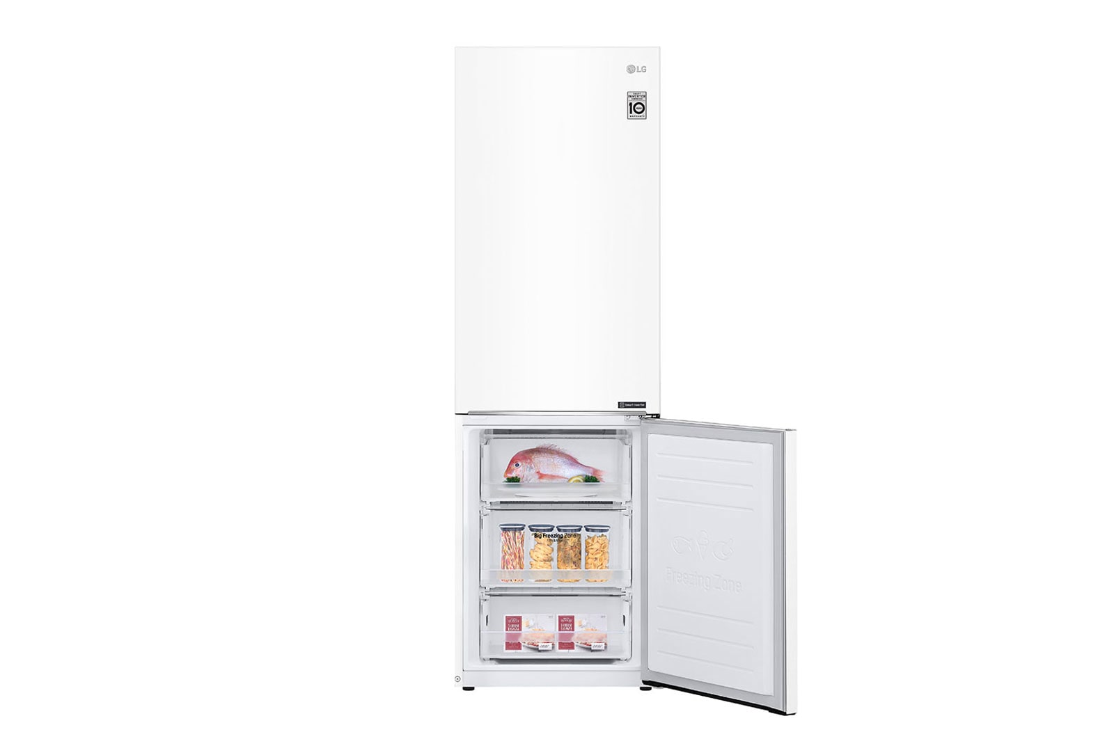 LG Lodówko-zamrażarka LG V+ | 1,86m | biała | DoorCooling+™ | Total No Frost | 36db | LinearCooling™ | 341 L | GBP31SWLZN, GBP31SWLZN