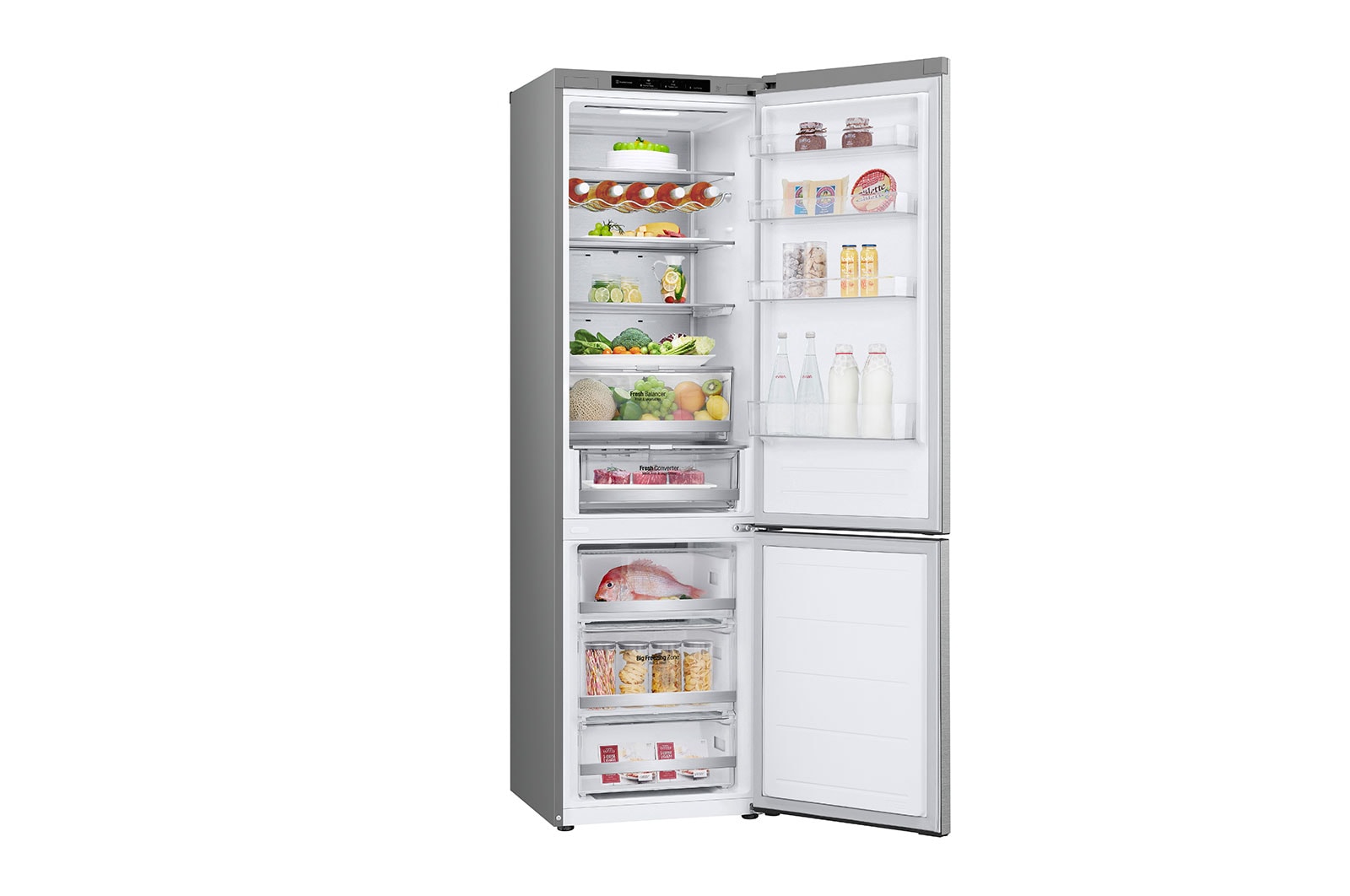 LG Lodówko-zamrażarka LG | srebrna | 2.03 m | klasa C | DoorCooling+™ |Total No Frost | ZeroClearance | 387 L | GBV7280CMB, GBV7280CMB