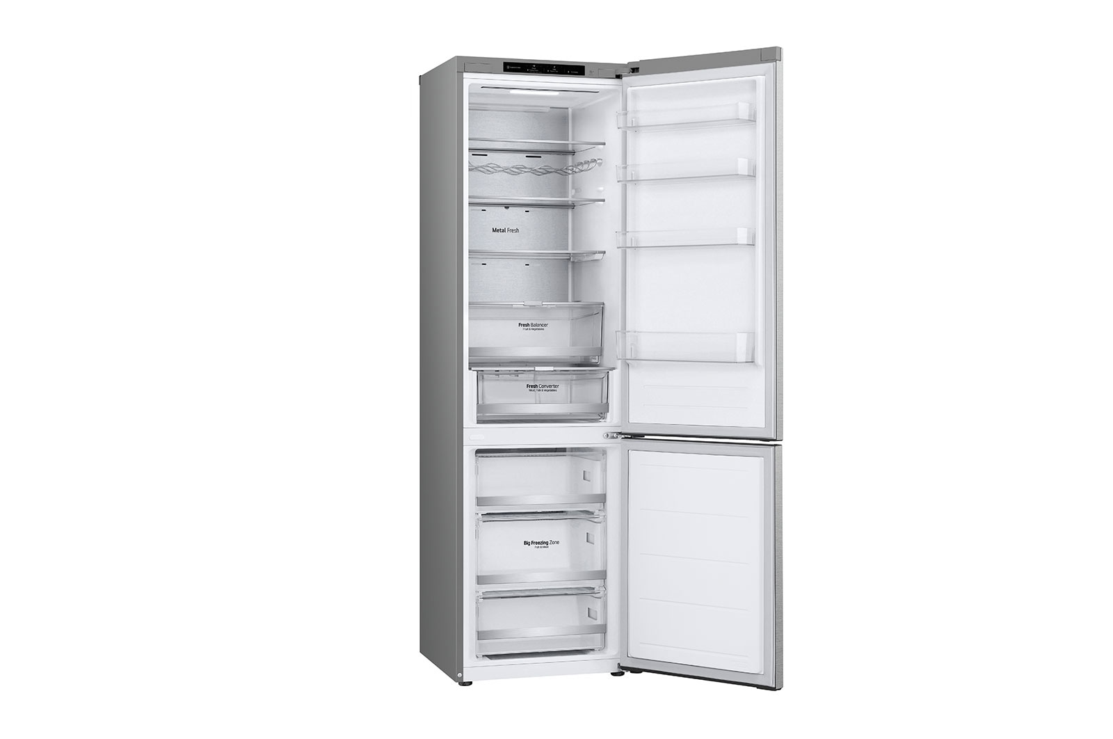 LG Lodówko-zamrażarka LG | srebrna | 2.03 m | klasa C | DoorCooling+™ |Total No Frost | ZeroClearance | 387 L | GBV7280CMB, GBV7280CMB