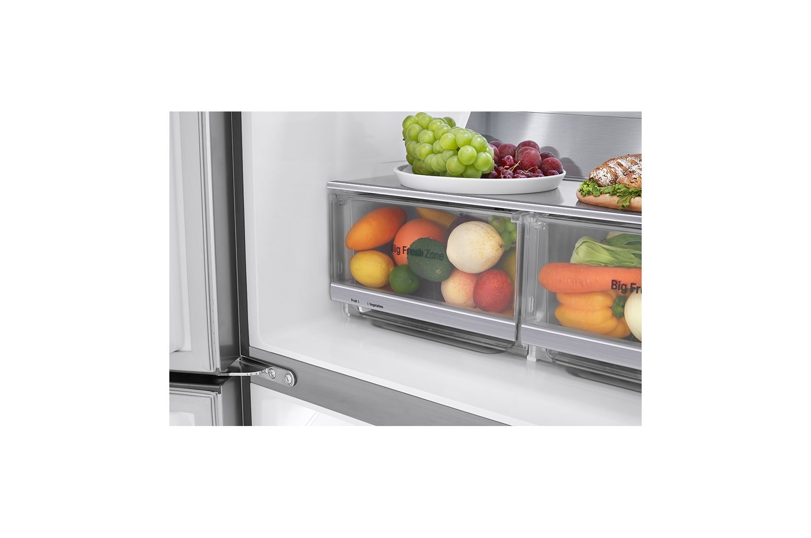 LG Lodówko-zamrażarka LG Multidoor | srebrna | ThinQ | Total No Frost | klasa F | 506 L | GML844PZ6F, GML844PZ6F