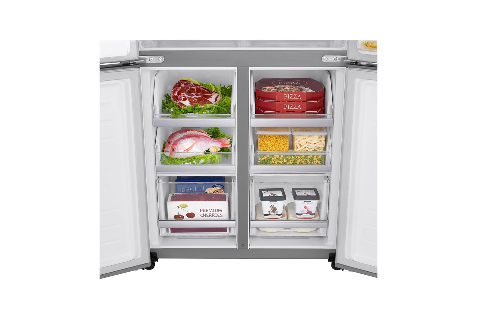LG Lodówko-zamrażarka LG Multidoor | srebrna | ThinQ | Total No Frost | klasa F | 506 L | GML844PZ6F, GML844PZ6F
