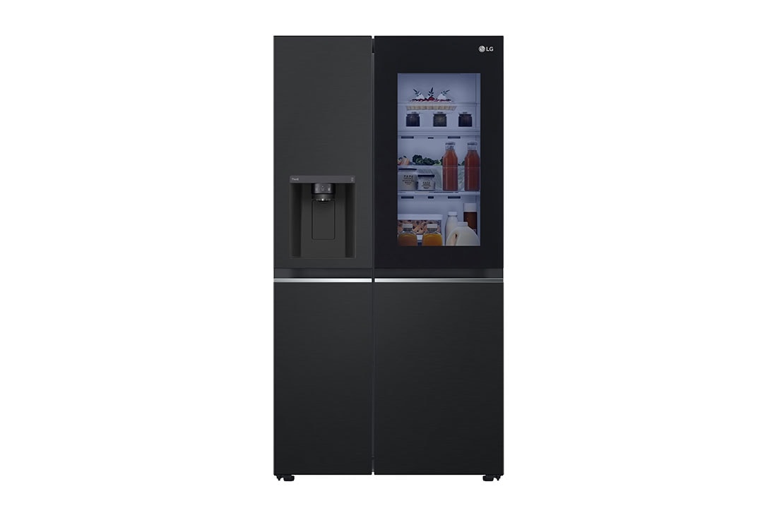 LG  Lodówka LG side by side | Ciemny grafit | Szyba InstaView| 635 L | Klasa E | ThinQ| DoorCooling+ | Kostkarka |  Total No Frost | GSGV80EPLL, GSGV80EPLL