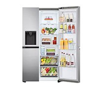 LG Lodówko-zamrażarka Side by side LG | Door-in-Door | srebrna | DoorCooling+™ | Total No Frost | 635 L | GSJV51PZTE, GSJV51PZTE