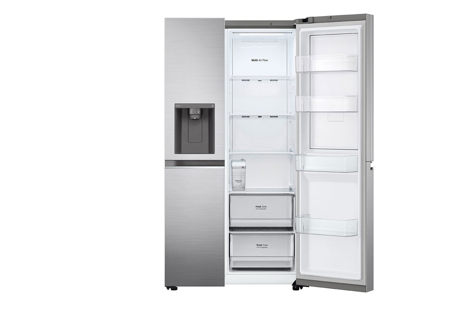 LG Lodówko-zamrażarka LG Side-by-Side | srebrna | ThinQ  | 635L | DoorCooling+ |Total No Frost | GSJV71PZTE, GSJV71PZTE