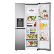 LG Lodówko-zamrażarka LG Side-by-Side | srebrna | ThinQ  | 635L | DoorCooling+ |Total No Frost | GSJV71PZTE, GSJV71PZTE