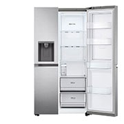 LG Lodówko-zamrażarka LG Side-by-Side | srebrna | ThinQ  | 635L | DoorCooling+ |Total No Frost | GSJV71PZTE, GSJV71PZTE