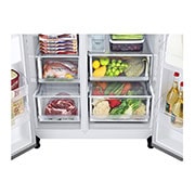 LG Lodówko-zamrażarka LG Side-by-Side | srebrna | ThinQ  | 635L | DoorCooling+ |Total No Frost | GSJV71PZTE, GSJV71PZTE