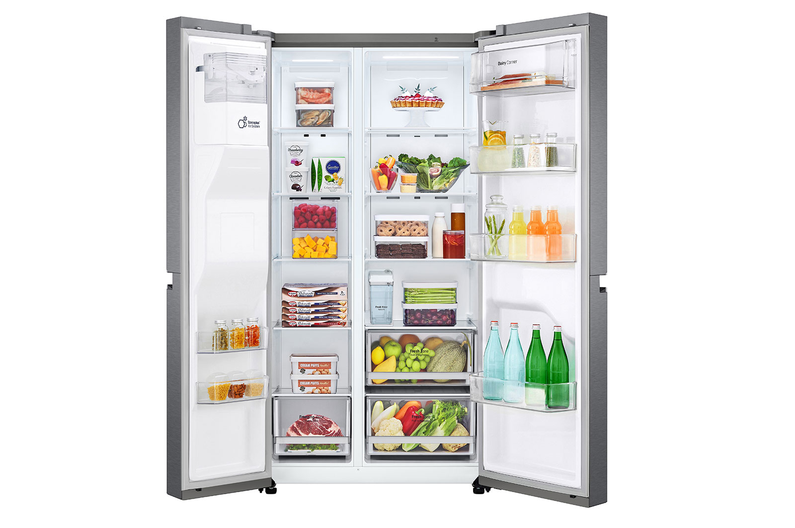 LG Lodówka LG side by side | Ciemny grafit | 634 L |Klasa F | Kostkarka | DoorCooling+ | Total No Frost | GSLV31MCXM, GSLV31MCXM