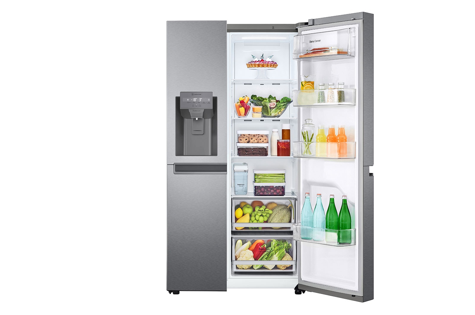 LG Lodówka LG side by side | Ciemny grafit | 634 L |Klasa F | Kostkarka | DoorCooling+ | Total No Frost | GSLV31MCXM, GSLV31MCXM