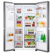 LG Lodówka LG side by side | Ciemny grafit | 634 L |Klasa F | Kostkarka | DoorCooling+ | Total No Frost | GSLV31MCXM, GSLV31MCXM